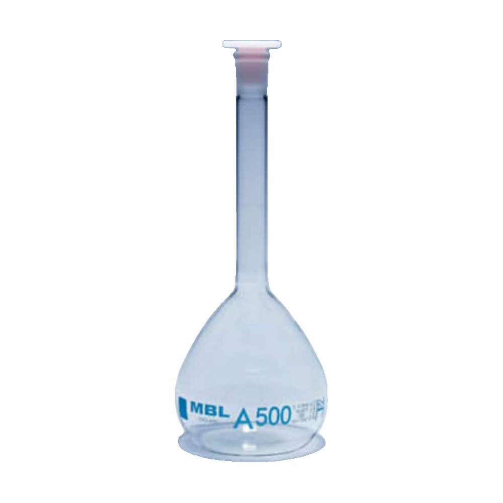 Flacon volumétrique en verre borosilicaté de classe A MBL&trade; avec bouchon