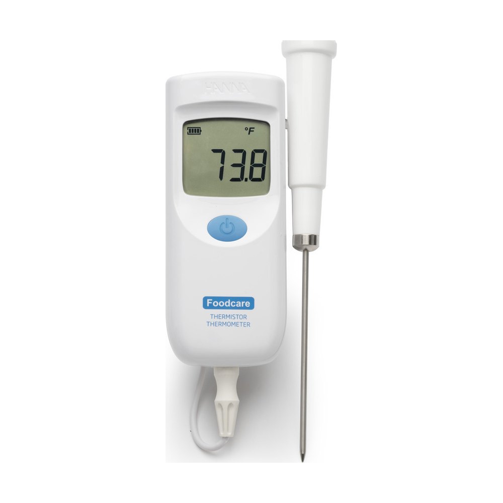 Thermomètre compact étanche à thermistance CTN avec sonde FC762PW, câble 1 m, conforme EN13485 – HI93501 – Hanna Instruments