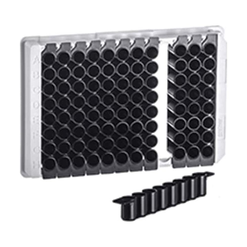 Greiner Bio-One&nbsp;Plaques à barrettes à fond plat en polystyrène à 96 puits, 1 x 8 barrettes