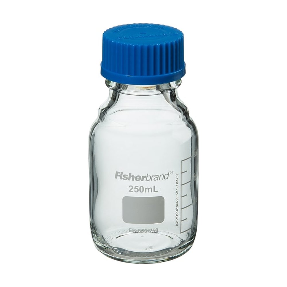 Flacons de culture en verre réutilisables 250 ml avec bouchon, lot de 10 – Fisherbrand™