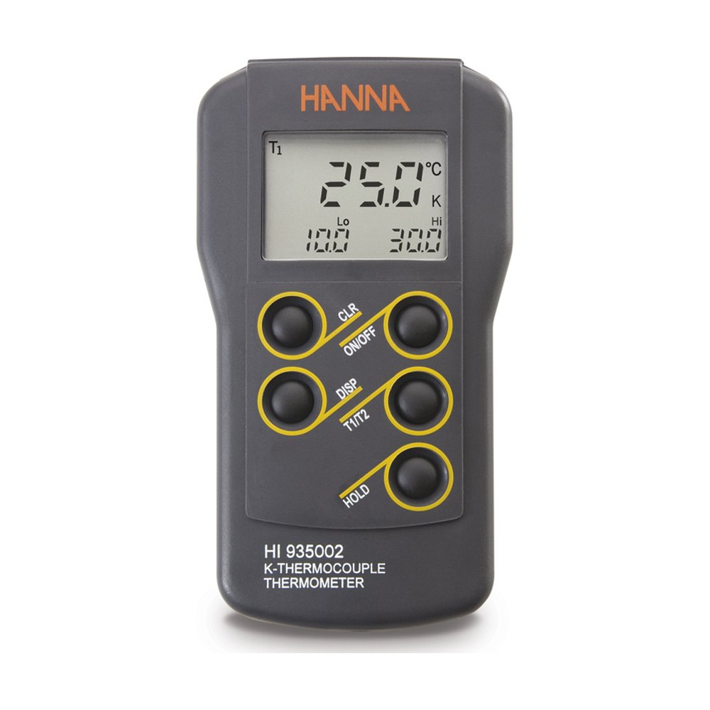 Thermomètre thermocouple K de précision étanche et compact, 2 entrées de sonde – HI935002 – Hanna Instruments
