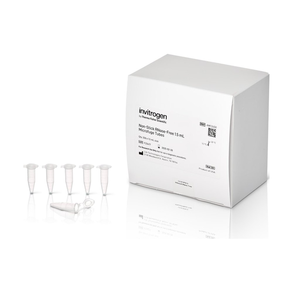 Invitrogen&trade;&nbsp;Tubes microfuges antiadhésifs, exemptes de RNase
