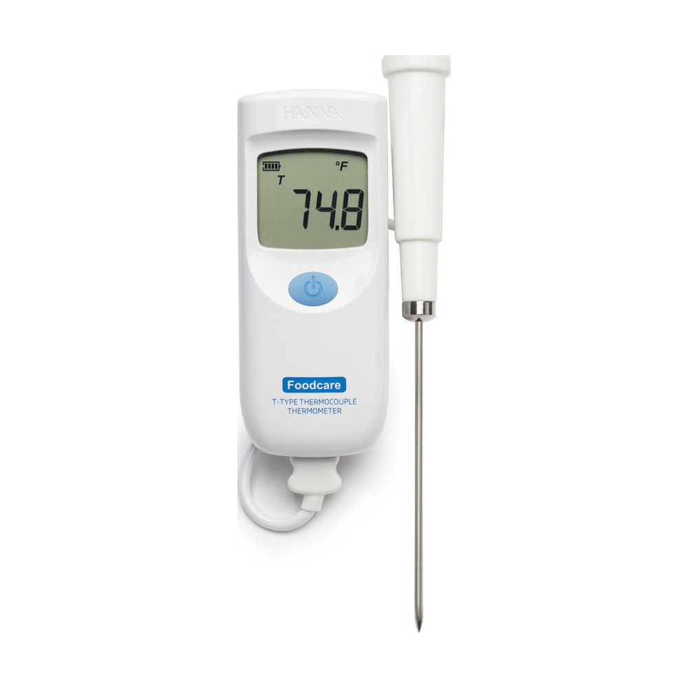 Thermomètre alimentaire à thermocouple type T avec sonde interchangeable, étanche, économique – HI935004 – Hanna Instruments
