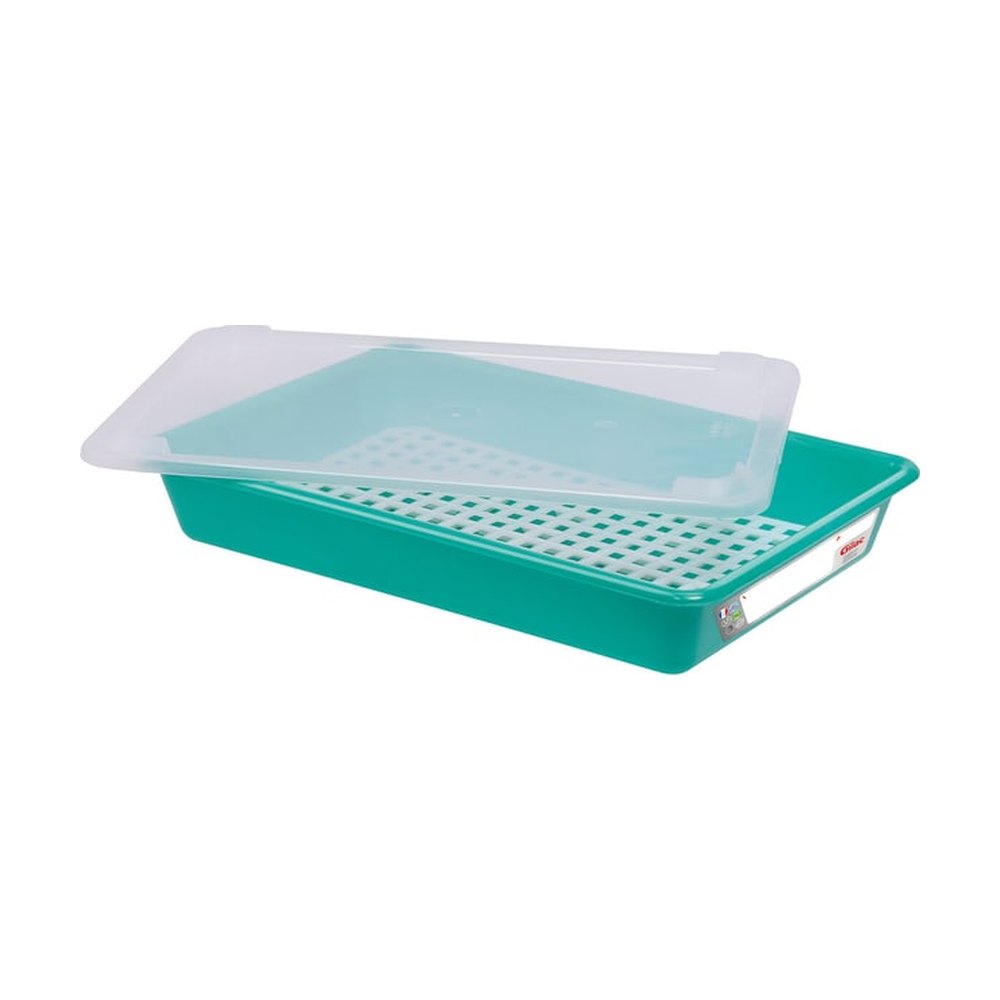 Gilac&trade;&nbsp;Bac plat HACCP vert avec couvercle et grille