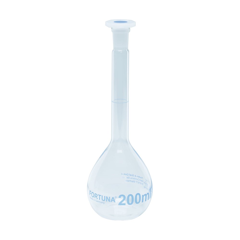 Poulten & Graf GmbH Fiole jaugée FORTUNA™ avec graduation bleue et sans bouchon